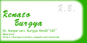 renato burgya business card